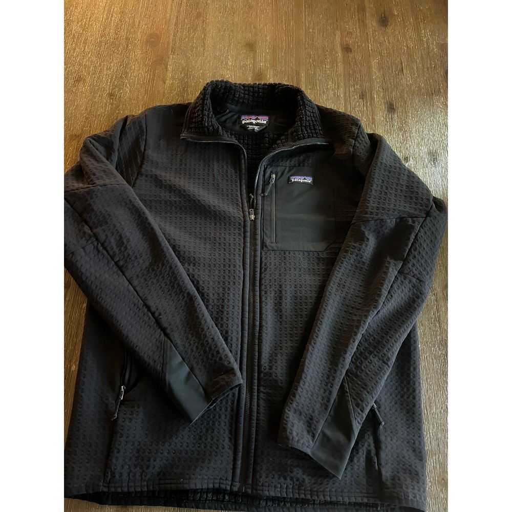 Patagonia R1 TechFace Jacket Mens Large Black Full Zip Grid Fleece 40210